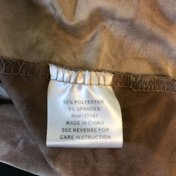 Shannon Ford New York Womens Brown Tan Geo Zig Zag Print V Neck Peplum Blouse 1X - Picture 11 of 12